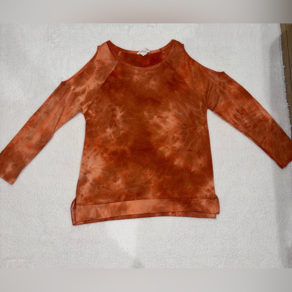 BiBi Vibrant Orange Tie-Dye Top